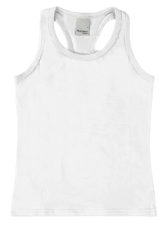 REGATA INFANTIL MENINA DECOTE NADADOR EM ALGODÃO MALWEE KIDS BRANCA - comprar online