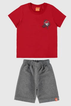 Conjunto Infantil Menino Estampa Frente E Costas Patrulha Canina Malwee Kids Vermelho - comprar online