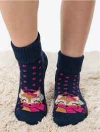 Meia Antiderrapante Infantil Raposinha Azul - Malwee - comprar online