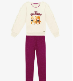 Conjunto Infantil Friends Blusão Com Legging Trick Nick Off White - comprar online