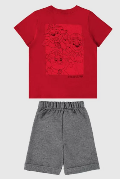 Conjunto Infantil Menino Estampa Frente E Costas Patrulha Canina Malwee Kids Vermelho na internet