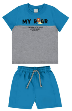 Conjunto Infantil Menino Camiseta My Roar Em Algodão Malwee Kids na internet