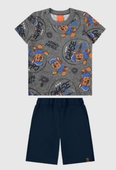 Conjunto Infantil Menino Estampa Patrulha Canina Em Algodão Malwee Kids Cinza - comprar online
