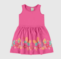 Vestido Infantil Rodado Sem Mangas Em Algodão Malwee Kids Rosa