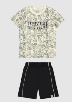 Conjunto Infantil Menino Camiseta Avengers Estampa Corrida Malwee Kids - comprar online