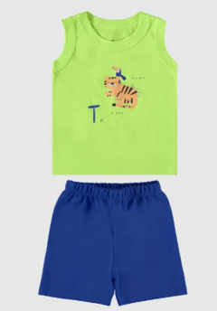 Conjunto Infantil Menino Estampa + Puff Em Algodão Malwee Kids Verde - comprar online