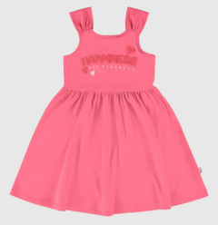 Vestido Infantil Happiness Em Algodão Malwee Kids Rosa