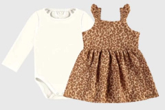 Conjunto Menina Body Manga Longa E Vestido Malha Jacquard Lurex - Carinhoso na internet