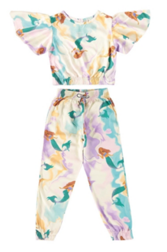 CONJUNTO INFANTIL MENINA A PEQUENA SEREIA DISNEY EM VISCOSE MALWEE KIDS OFF WHITE