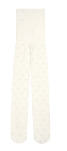 Meia Calça Menina Corações Em Tricô Carinhoso - Off White