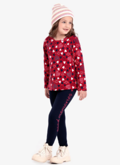 Conjunto Infantil Blusa Com Legging Rovi Kids Vermelho - comprar online