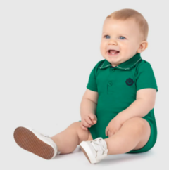 Macaquinho Polo Infantil Menino Manga Curta Em Algodão Malwee Kids Verde - comprar online