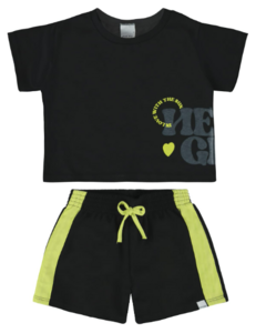 Conjunto Infantil Menina Blusa Estampa Lettering Em Algodão Malwee Kids - comprar online
