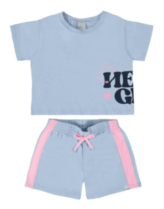 Conjunto Infantil Menina Blusa Estampa Lettering Em Algodão Malwee Kids - comprar online