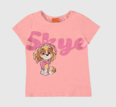 Blusa Infantil Menina Skye Patrulha Canina Em Algodão Malwee Kids Rosa