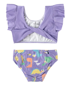 BIQUÍNI INFANTIL MENINA MANGA GODÊ MALHA UV50+ MALWEE KIDS ROXO na internet