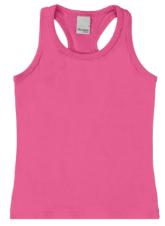 REGATA INFANTIL MENINA DECOTE NADADOR EM ALGODÃO MALWEE KIDS ROSA ESCURO