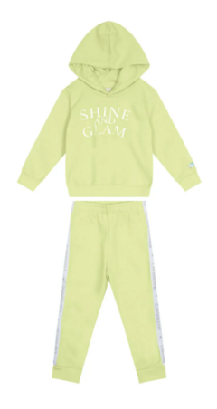 CONJUNTO MENINA SHINE AND GLAM EM MOLETOM FLANELADO - CARINHOSO VERDE