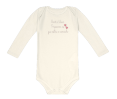 Body Manga Longa Vovô e Vóvó Estou a Caminho - Kiko Baby - Off White - comprar online