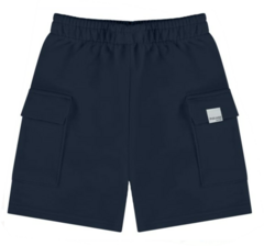 Bermuda Masculina Infantil Em Moletinho Cargo Malwee Azul Marinho - comprar online