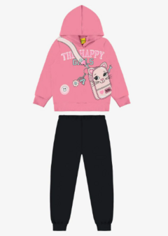 Conjunto Infantil Blusão Com Calça Rovi Kids Rosa - comprar online