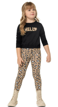 CONJUNTO MENINA BLUSA COM BORDADO FRONTAL EM MALHA ALGODÃO - CARINHOSO PRETO