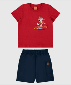 Conjunto Infantil Menino Camiseta Patrulha Canina Malha Botonê Malwee Kids na internet