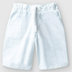Bermuda Infantil Menino Cadarço Frontal Em Sarja Com Elastano Malwee Kids Branca - comprar online