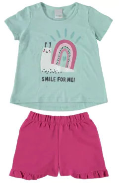 Conjunto Azul Smile Mullet em Moletinho Malwee