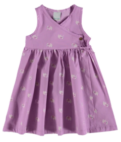 Vestido Infantil Transpassado Elefantes Algodão com Elastano Malwee Kids - comprar online