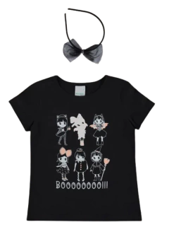 Blusa Infantil Booo Com Tiara Halloween Malwee
