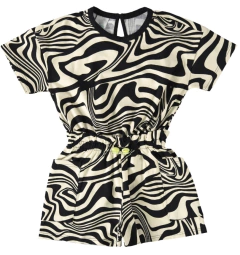 MACAQUINHO INFANTIL MENINA ESTAMPADO EM ALGODÃO MALWEE KIDS PRETO