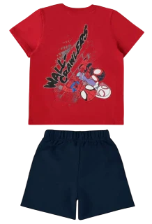 Conjunto Infantil Menino Estampa Frente E Costas Homem-Aranha Malwee Kids Vermelho na internet