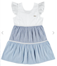 Vestido Azul Listrado Carinhoso - comprar online