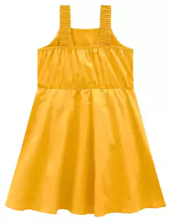 Vestido Menina Detalhe Transpassado Em Algodão Stretch - Carinhoso Amarelo na internet