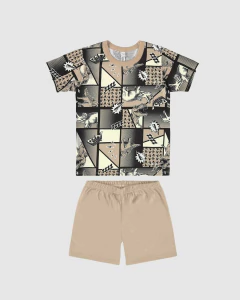 Pijama Infantil Menino Camiseta Estampa Corrida Em Algodão Malwee Kids - comprar online