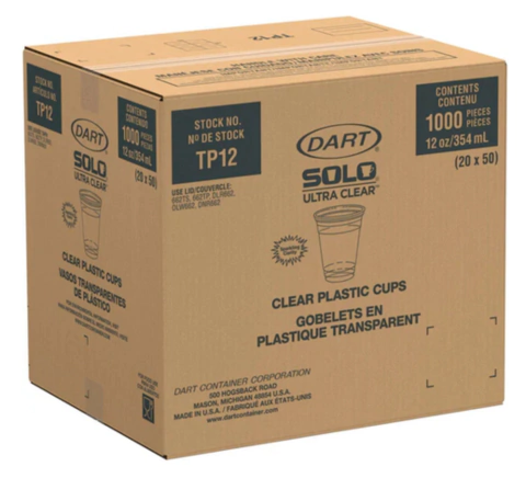 Caja 1000 Vasos Dart/Solo 12 oz, TP12
