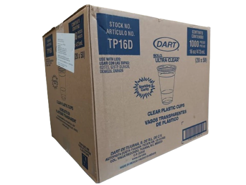 Caja 1000 Vasos Dart/Solo 16 oz, TP16D
