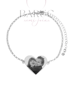 Pulseira Coração P Aço Inoxidável Prata