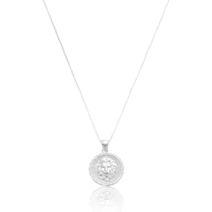 Colar Leão Versace Prata