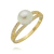 Anel Perola Duplo com Zirconia Dourado