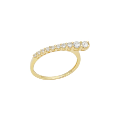 Meia Aliança Zircônia Alongada Dourado