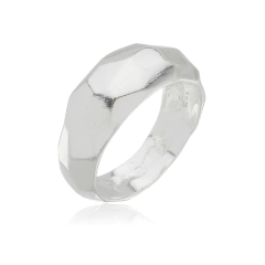 Anel Martelado Prata