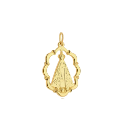 Pingente Nossa Senhora Borda Ondulada Dourado