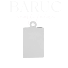 Medalha Retangular Gordinha 2,5mm Inox Prata - comprar online