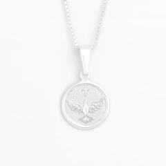 Colar Medalha Espirito Santo Prata - comprar online