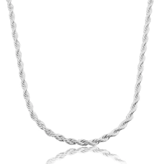 Colar Cordão Baiano 3mm Prata - comprar online