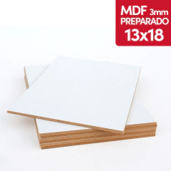 MDF 3mm Preparado Para Pintar 13x18 Cm (Blanco)