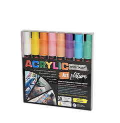 Marcador Acrilico Art Nature P Gruesa x 8 Pastel