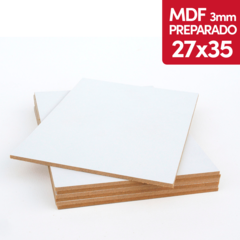 MDF 3mm Preparado Para Pintar 27x35 Cm (Blanco)